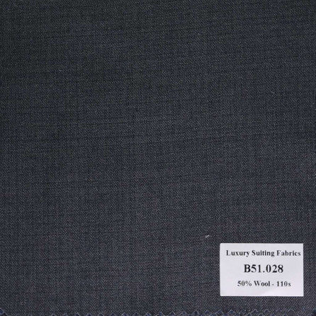 B51.028 Kevinlli V2 - Vải Suit 50% Wool - Xám Trơn